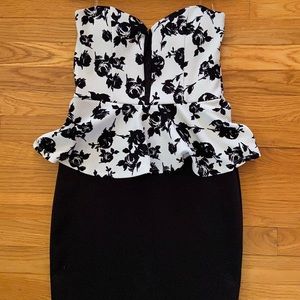 Strapless Peplum Pencil dress
